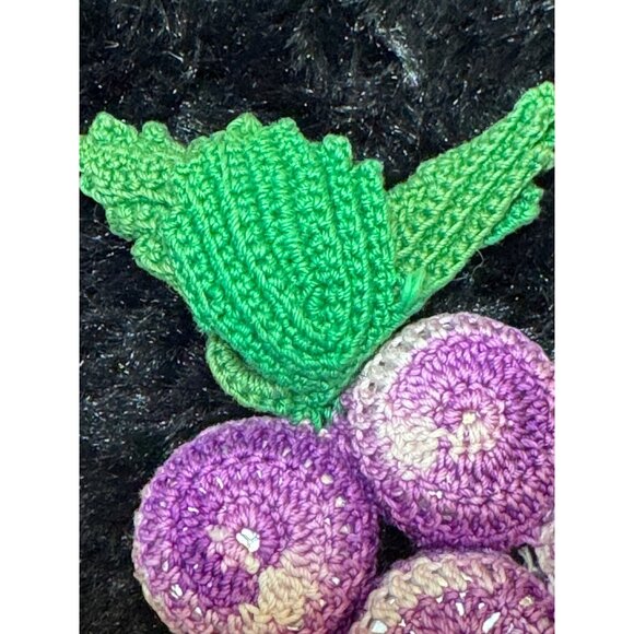 Vintage Soda Cap Crocheted Purple Grape Cluster Trivet - Picture 5 of 8